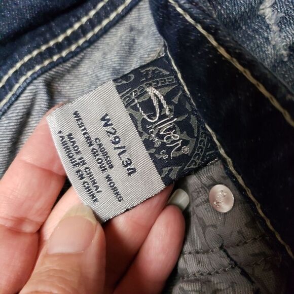 Silver Jeans, Suki Mid Slim Boot Womens bling / embroidery cropped bootcut - Picture 11 of 15